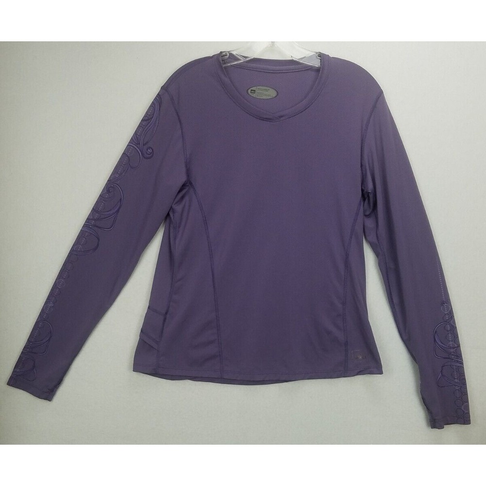 REI Women's Athletic Top SZ L Active wear Jersey Lightweight Deco Sleeves T Hole
